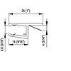 Profil d etancheite 180  8PT8-45 pour verre 6 ou 8 mm L 2500 mm