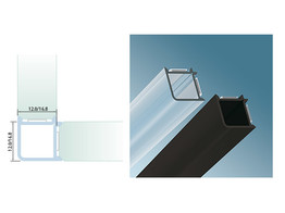 G2G Profil d angle carre en polycarbonate pour verre 12-12 8 mm L 3000 mm