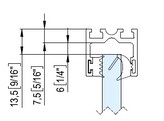 Profil P20E pour la fixation au plafond de verre 8-13 52 mm  5800 mm