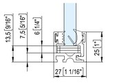 Profil P20E pour la fixation de verre 8-13 52 mm  5800 mm